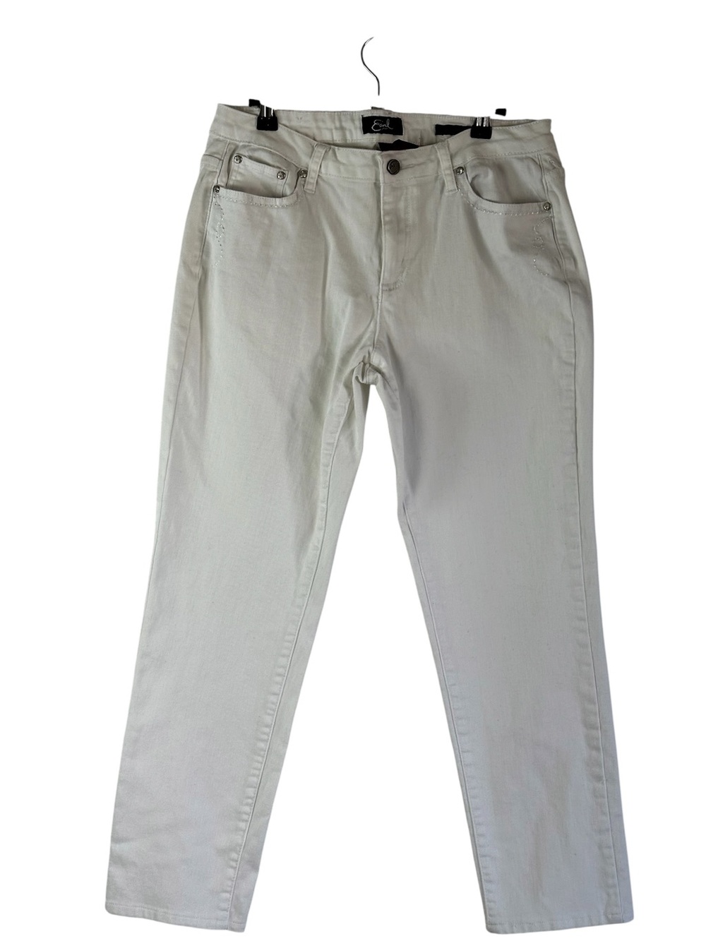 Earl Jeans Women’s White Skinny Jeans Size 14 Stretch Denim Western Glam